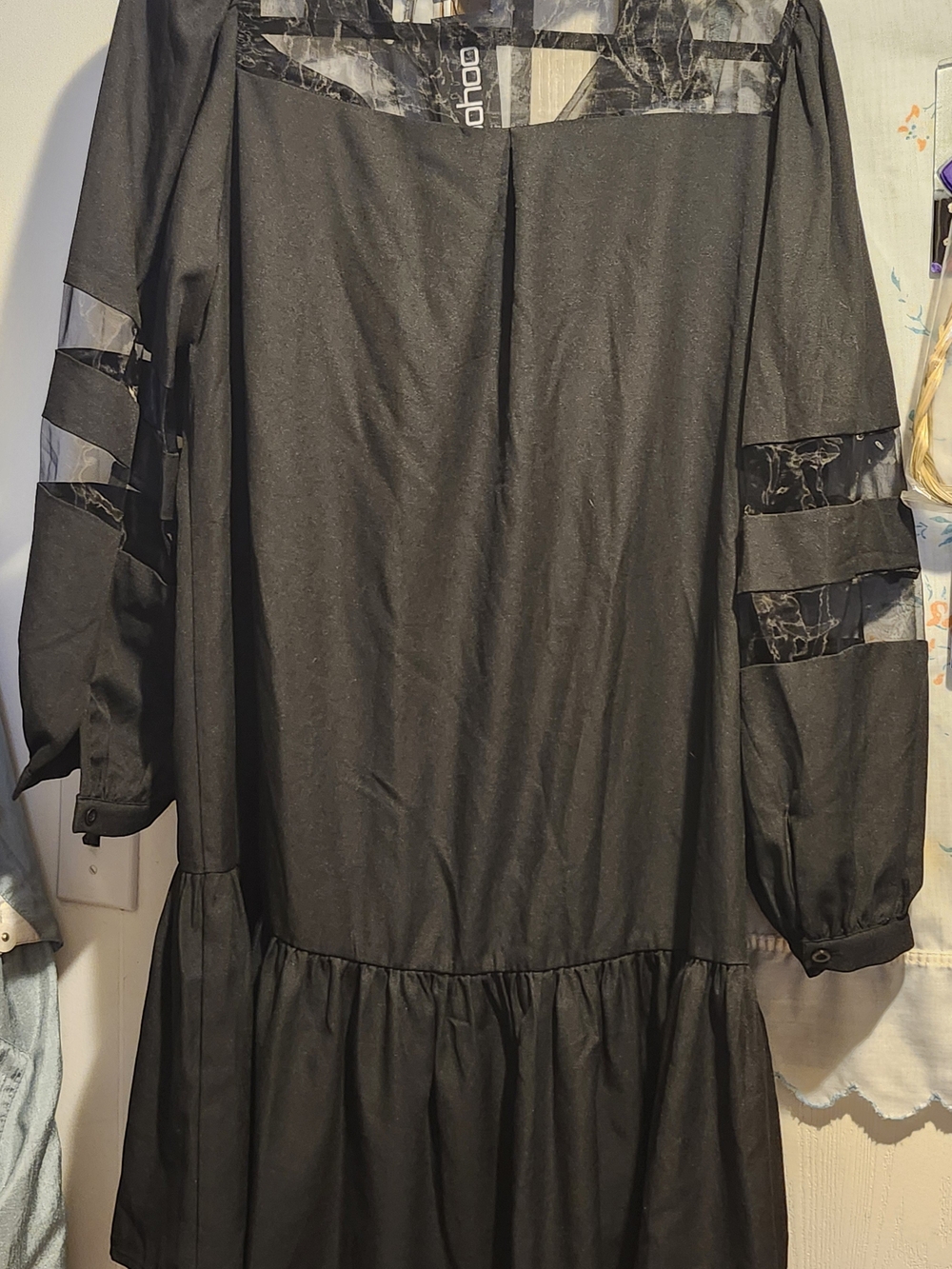 Boohoo Black Chiffon Panel Shirt Dress - Picture 8 of 8